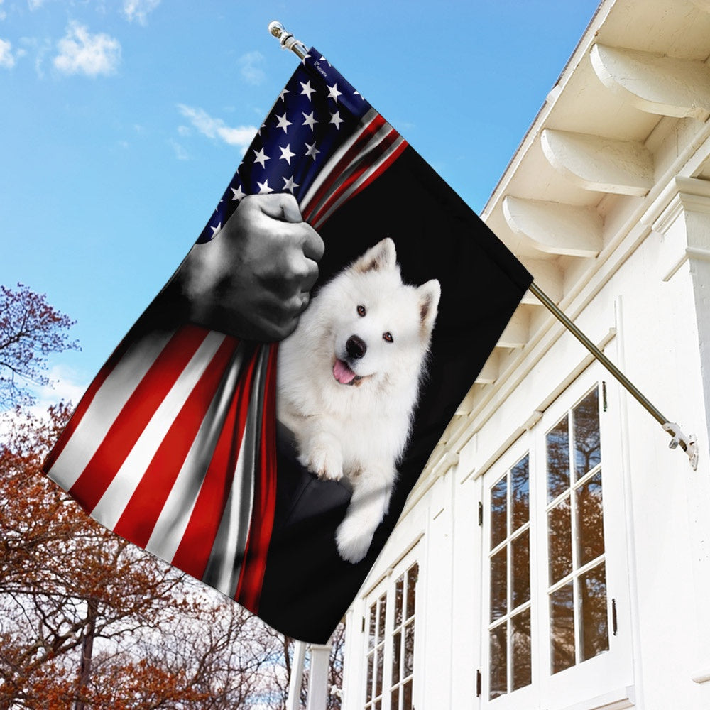 Dog Garden Flags, Samoyed Dog Lover American US Flag, Dog Flags For House, Dog Owner Gift