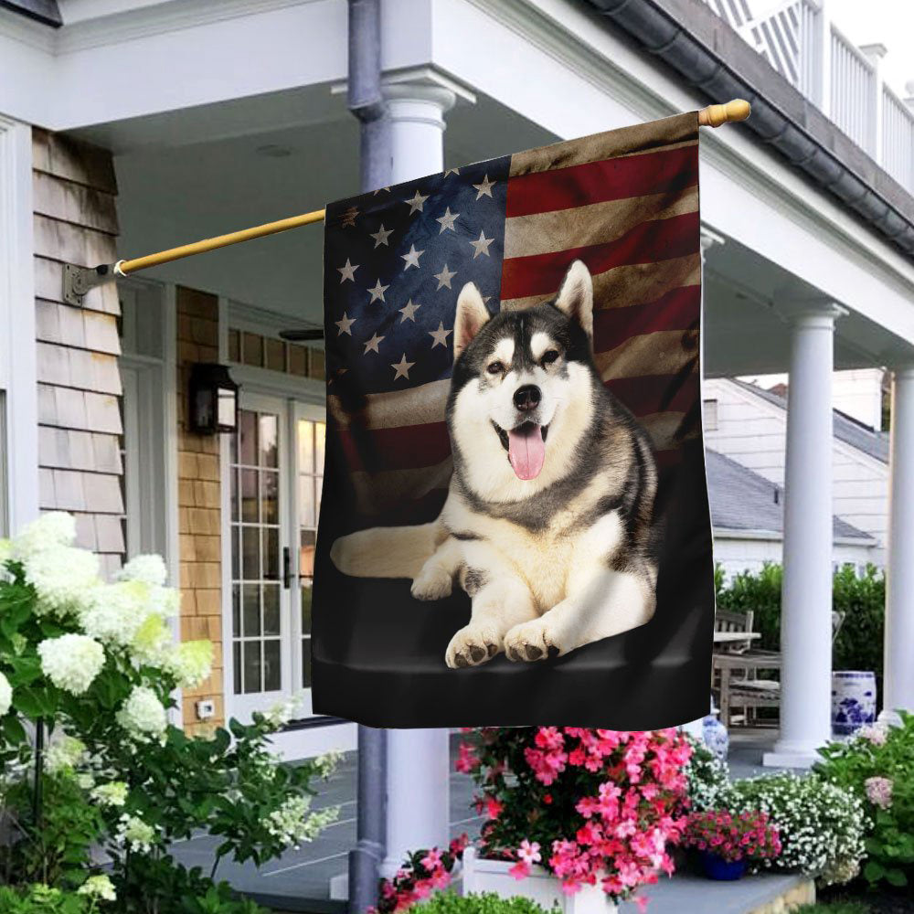 Dog Garden Flags, Siberian Husky American Flag, Dog Flags For House, Dog Owner Gift