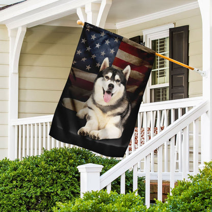 Dog Garden Flags, Siberian Husky American Flag, Dog Flags For House, Dog Owner Gift