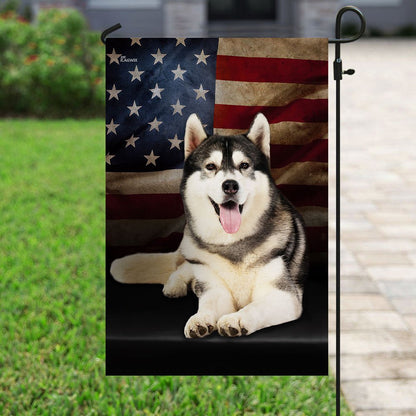 Dog Garden Flags, Siberian Husky American Flag, Dog Flags For House, Dog Owner Gift