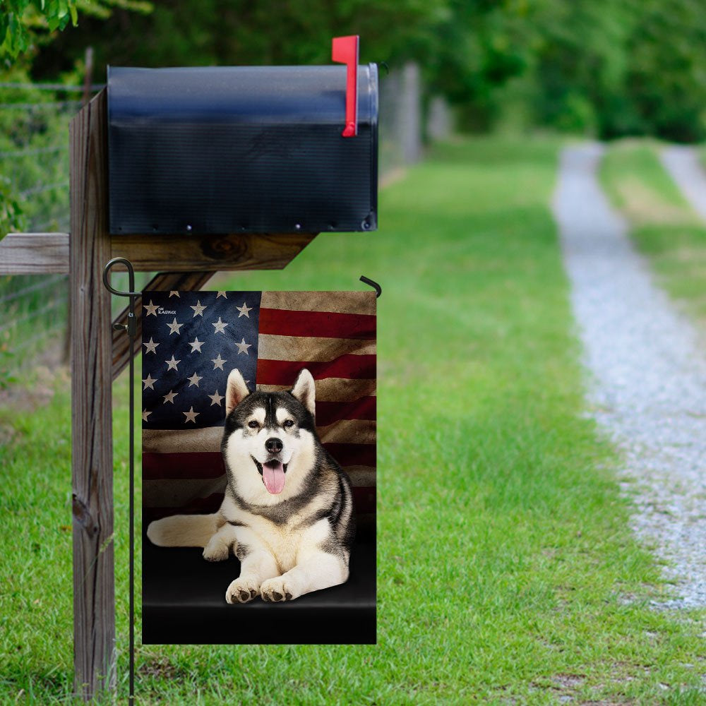 Dog Garden Flags, Siberian Husky American Flag, Dog Flags For House, Dog Owner Gift