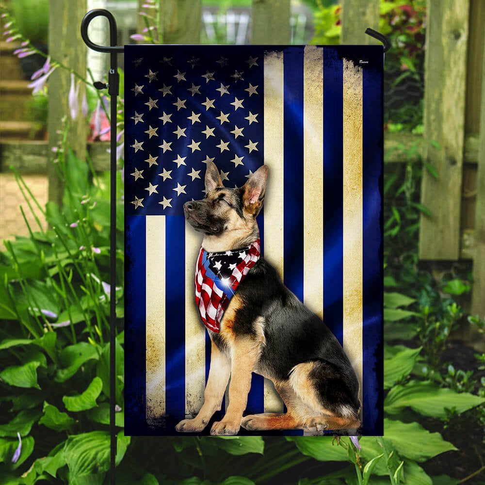 Dog Garden Flags, Thin Blue Line German Shepherd Flag, Dog Flags For House, Dog Owner Gift