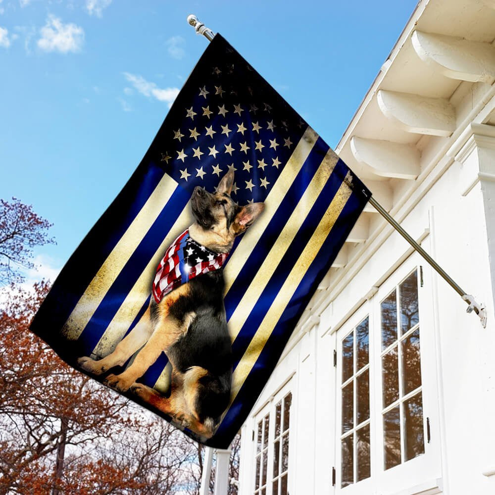 Dog Garden Flags, Thin Blue Line German Shepherd Flag, Dog Flags For House, Dog Owner Gift
