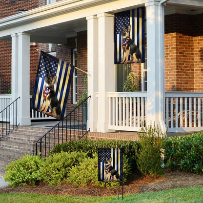 Dog Garden Flags, Thin Blue Line German Shepherd Flags, Dog Flags For House, Dog Owner Gift