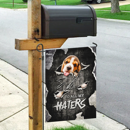 Dog Garden Flags, To All My Haters Beagle Flag, Dog Flags For House, Dog Owner Gift
