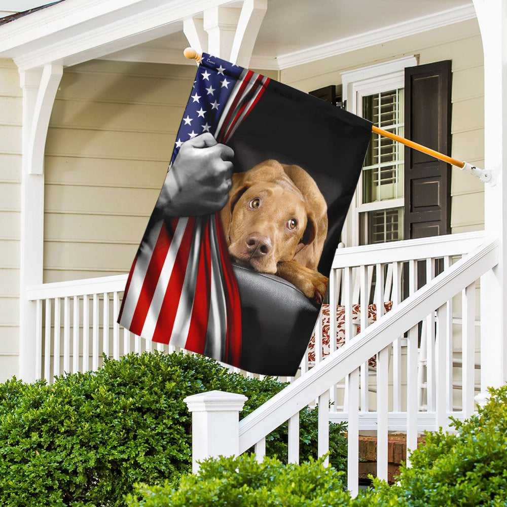 Dog Garden Flags, Vizsla American US Flag, Dog Flags For House, Dog Owner Gift