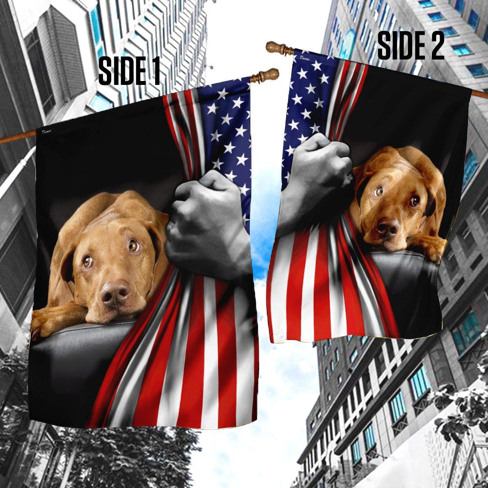 Dog Garden Flags, Vizsla American US Flag, Dog Flags For House, Dog Owner Gift