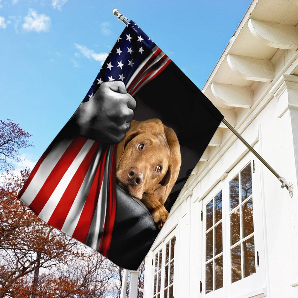 Dog Garden Flags, Vizsla American US Flag, Dog Flags For House, Dog Owner Gift