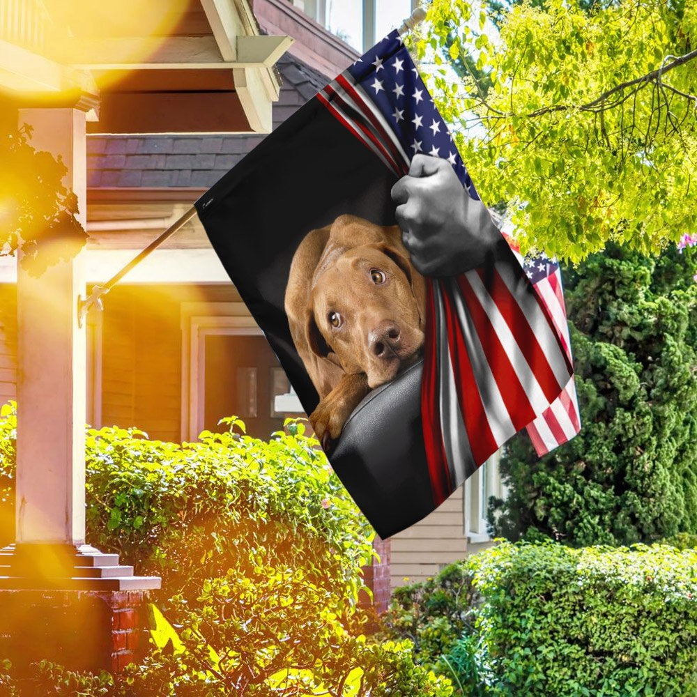 Dog Garden Flags, Vizsla American US Flag, Dog Flags For House, Dog Owner Gift