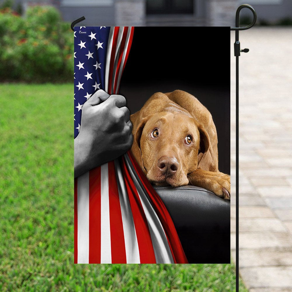 Dog Garden Flags, Vizsla American US Flag, Dog Flags For House, Dog Owner Gift