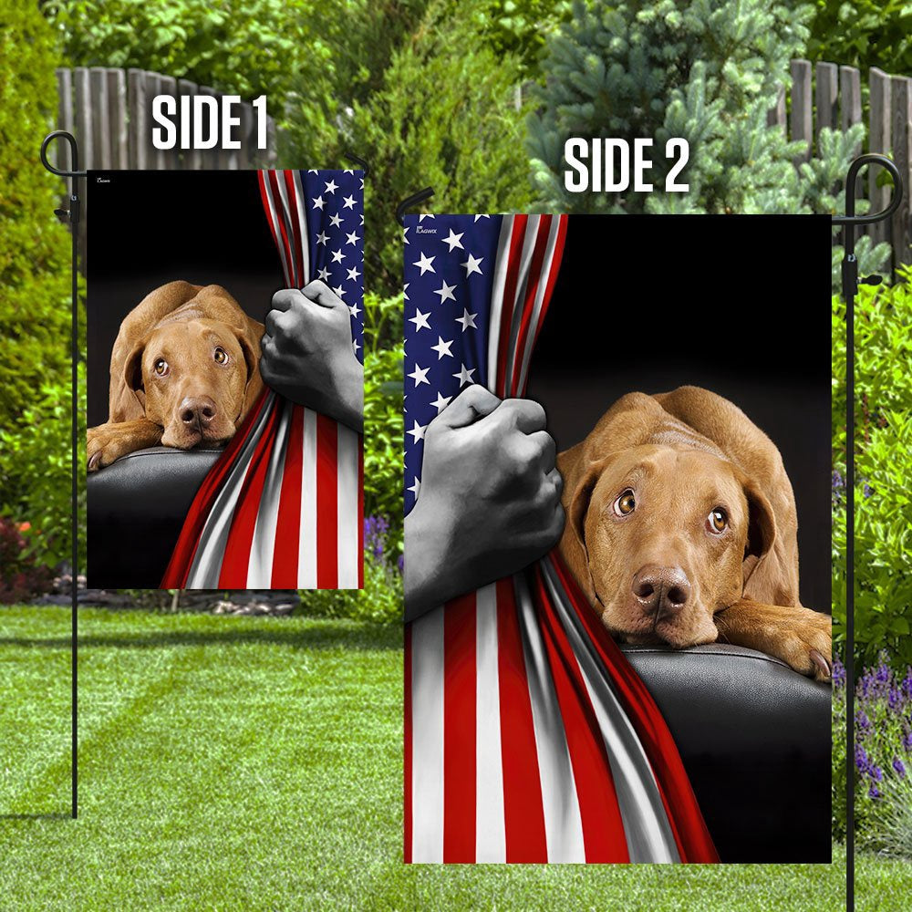 Dog Garden Flags, Vizsla American US Flag, Dog Flags For House, Dog Owner Gift