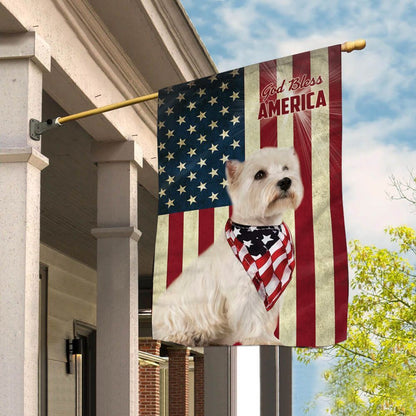 Dog Garden Flags, West Highland White Terrier God Bless House Flag, Dog Flags For House, Dog Owner Gift