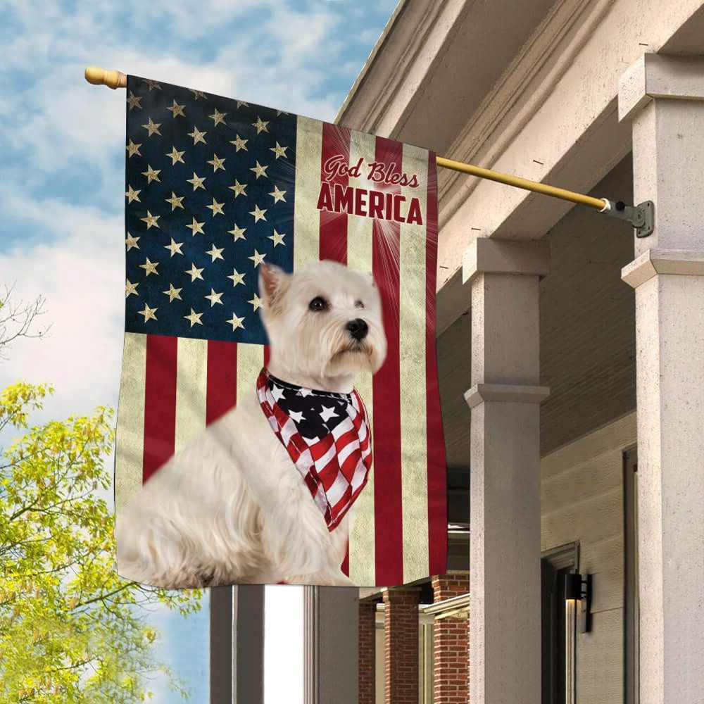 Dog Garden Flags, West Highland White Terrier God Bless House Flag, Dog Flags For House, Dog Owner Gift