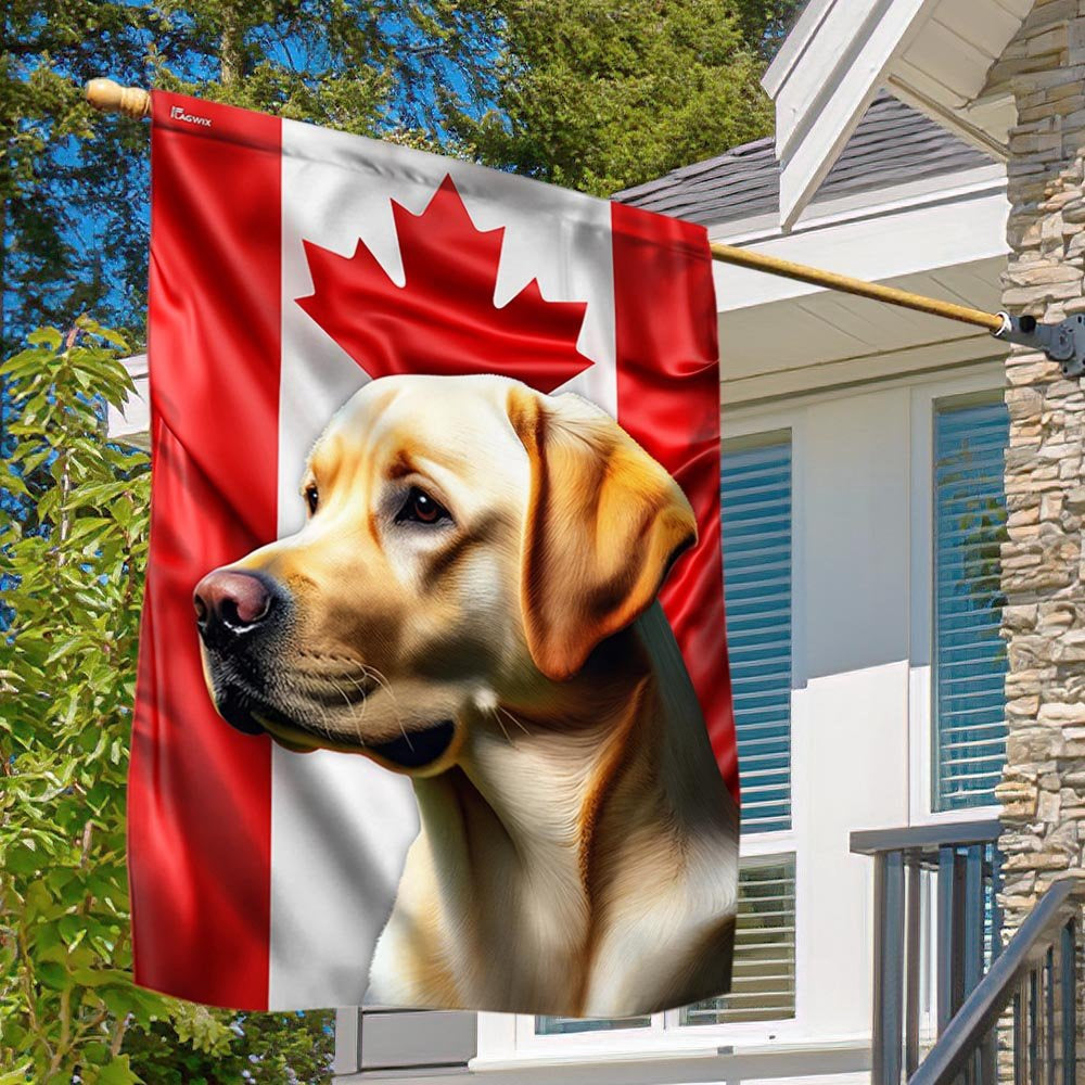 Dog Garden Flags,  Yellow Labrador Dog Canadian Flag, Dog Flags For House, Dog Owner Gift