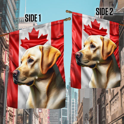 Dog Garden Flags,  Yellow Labrador Dog Canadian Flag, Dog Flags For House, Dog Owner Gift