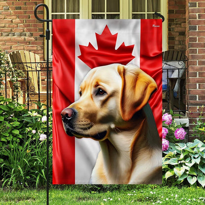 Dog Garden Flags,  Yellow Labrador Dog Canadian Flag, Dog Flags For House, Dog Owner Gift