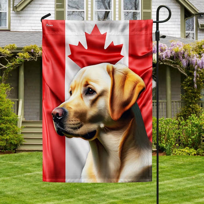 Dog Garden Flags,  Yellow Labrador Dog Canadian Flag, Dog Flags For House, Dog Owner Gift