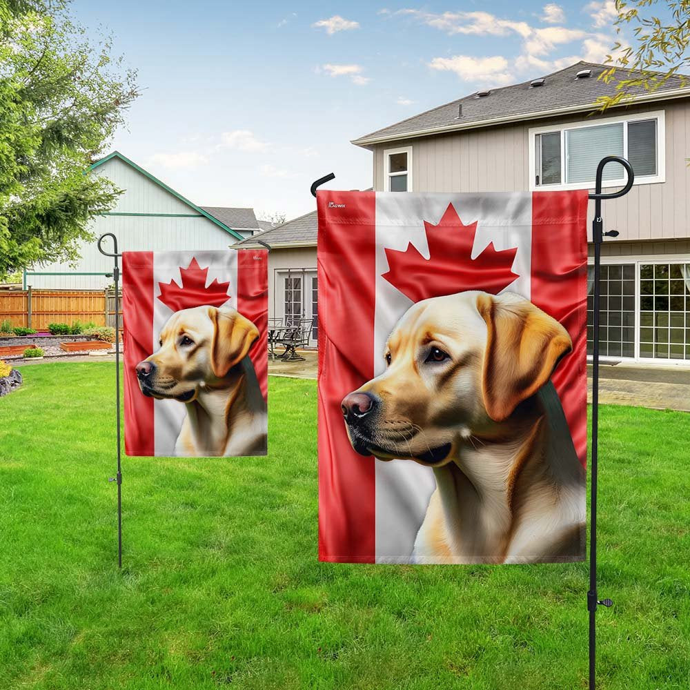 Dog Garden Flags,  Yellow Labrador Dog Canadian Flag, Dog Flags For House, Dog Owner Gift