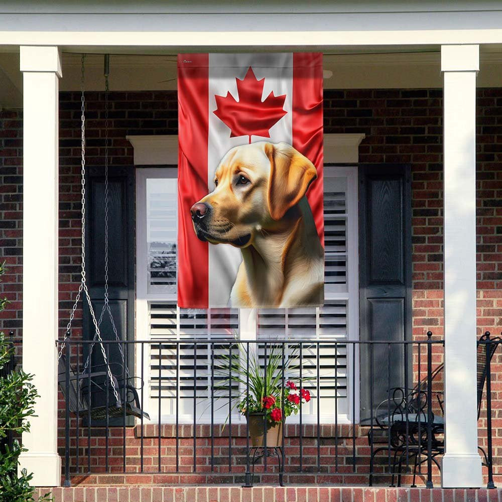 Dog Garden Flags,  Yellow Labrador Dog Canadian Flag, Dog Flags For House, Dog Owner Gift