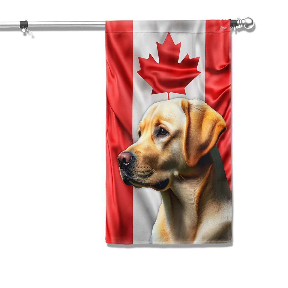 Dog Garden Flags,  Yellow Labrador Dog Canadian Flag, Dog Flags For House, Dog Owner Gift