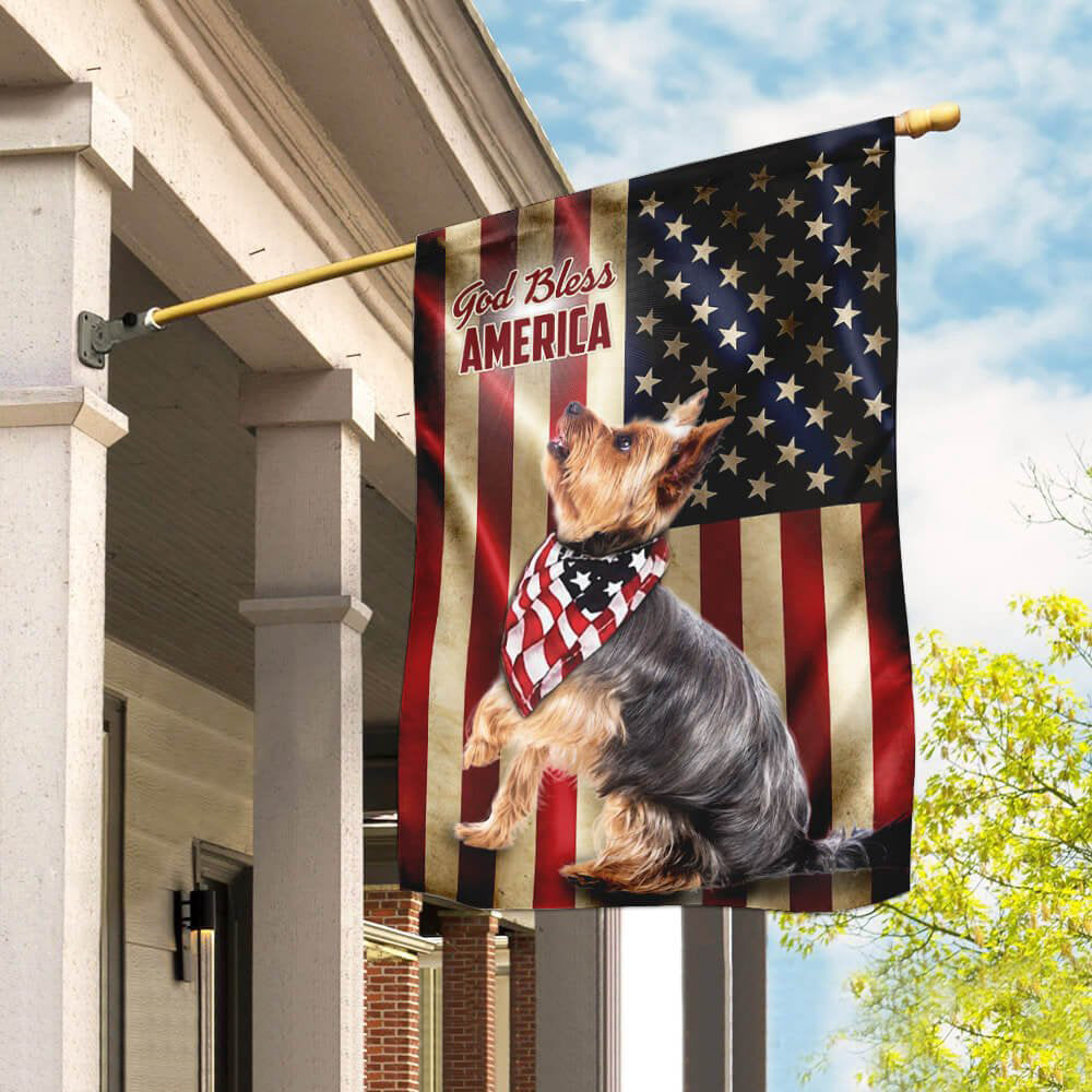 Dog Garden Flags, Yorkshire Terrier American US Flag, Dog Flags For House, Dog Owner Gift