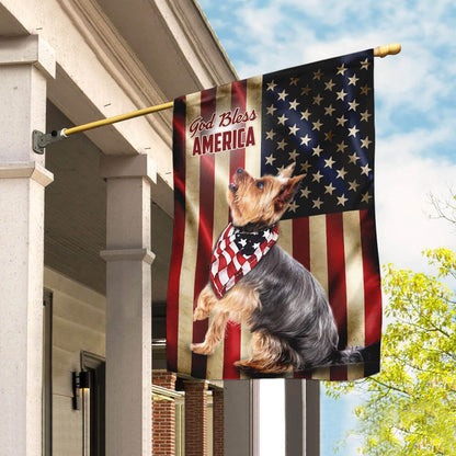 Dog Garden Flags, Yorkshire Terrier American US Flag, Dog Flags For House, Dog Owner Gift