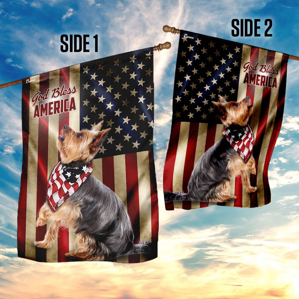 Dog Garden Flags, Yorkshire Terrier American US Flag, Dog Flags For House, Dog Owner Gift