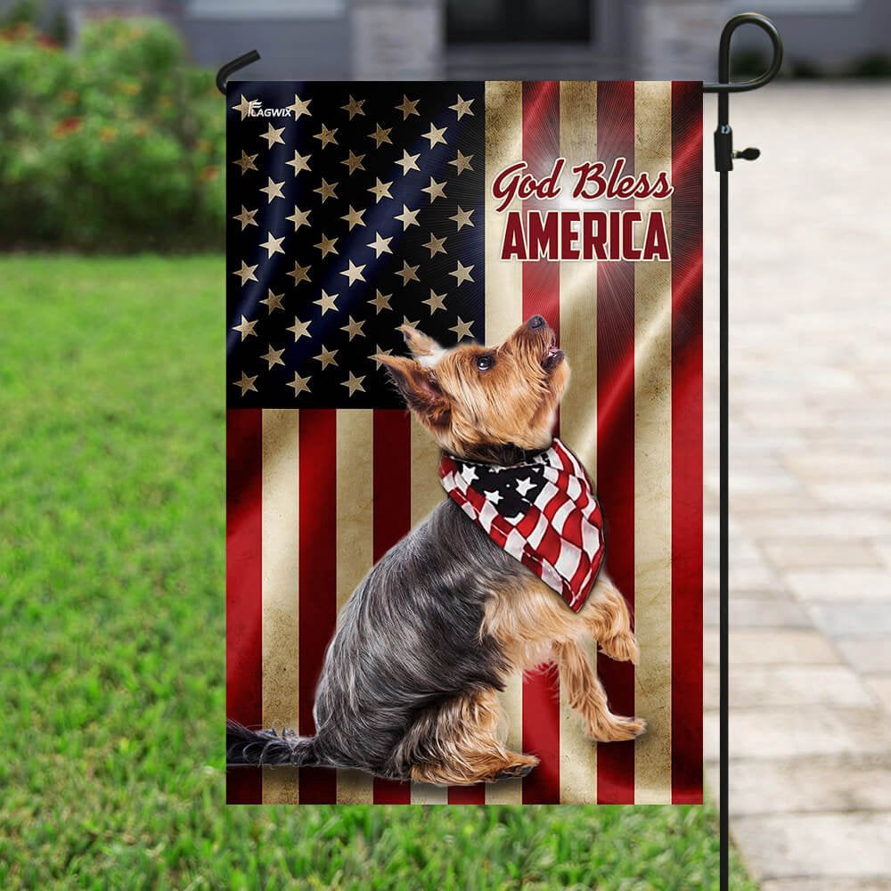 Dog Garden Flags, Yorkshire Terrier American US Flag, Dog Flags For House, Dog Owner Gift