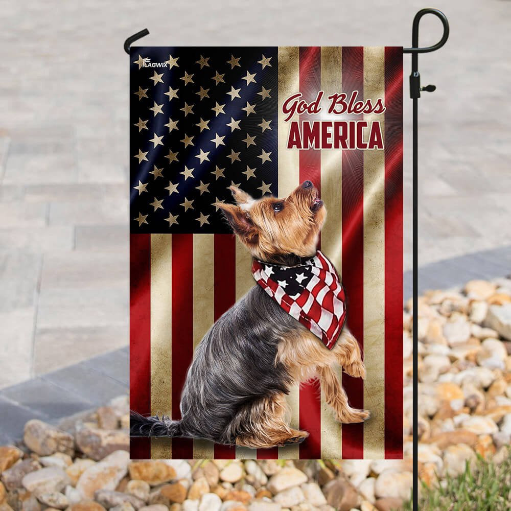 Dog Garden Flags, Yorkshire Terrier American US Flag, Dog Flags For House, Dog Owner Gift