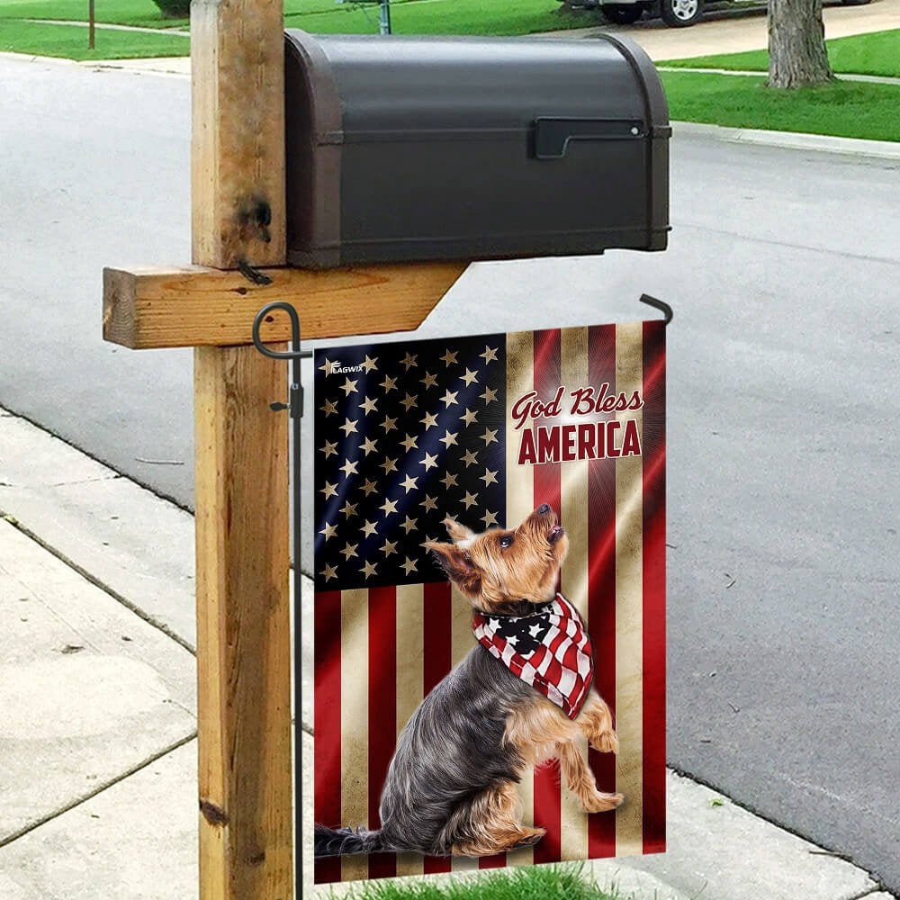Dog Garden Flags, Yorkshire Terrier American US Flag, Dog Flags For House, Dog Owner Gift