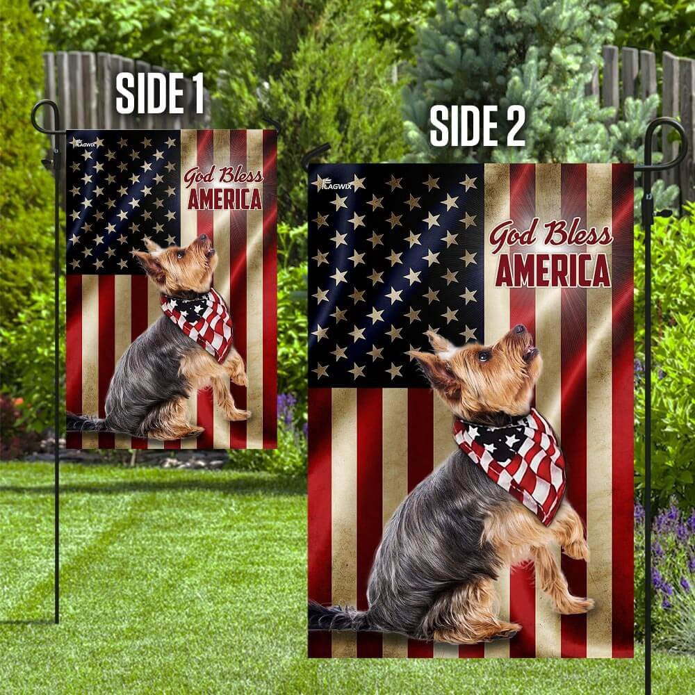 Dog Garden Flags, Yorkshire Terrier American US Flag, Dog Flags For House, Dog Owner Gift