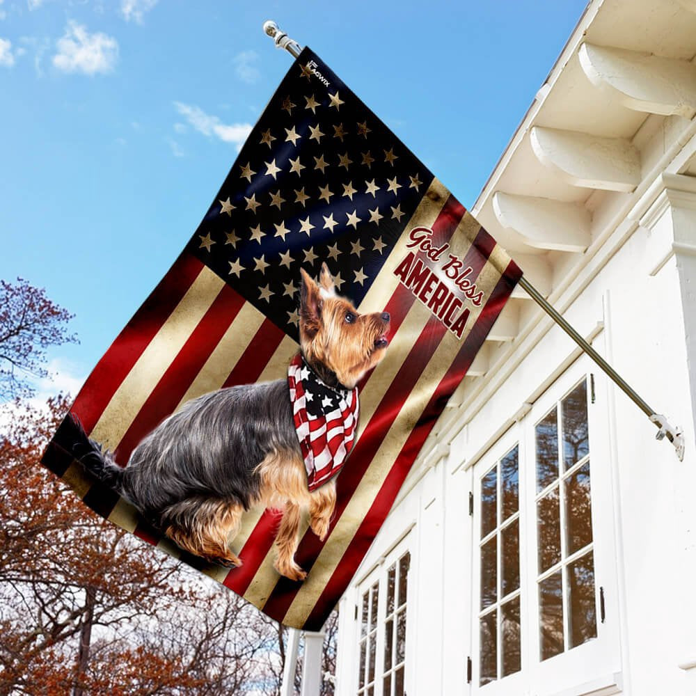 Dog Garden Flags, Yorkshire Terrier American US Flag, Dog Flags For House, Dog Owner Gift