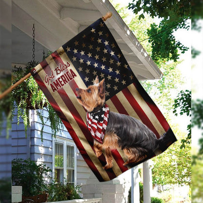 Dog Garden Flags, Yorkshire Terrier American US Flag, Dog Flags For House, Dog Owner Gift