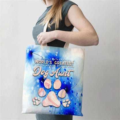 Dog Lover Worlds Best Aunt Mothers Day Best Aunts Tote Bag, Women Tote Bag, Canvas Tote Bag, Printed Tote Bag