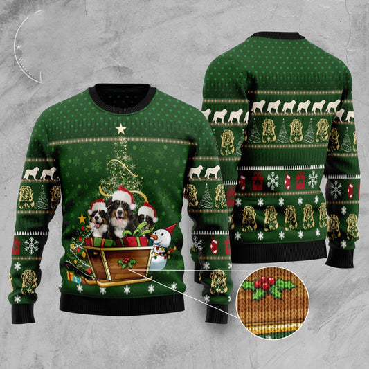 Dog Xmas Sweater, Bernese Mountain Dog Group Xmas Ugly Christmas Sweater, Funny Xmas Sweater