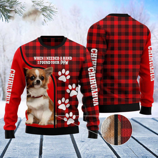 Dog Xmas Sweater, Chihuahua Paw Ugly Christmas Sweater, Funny Xmas Sweater