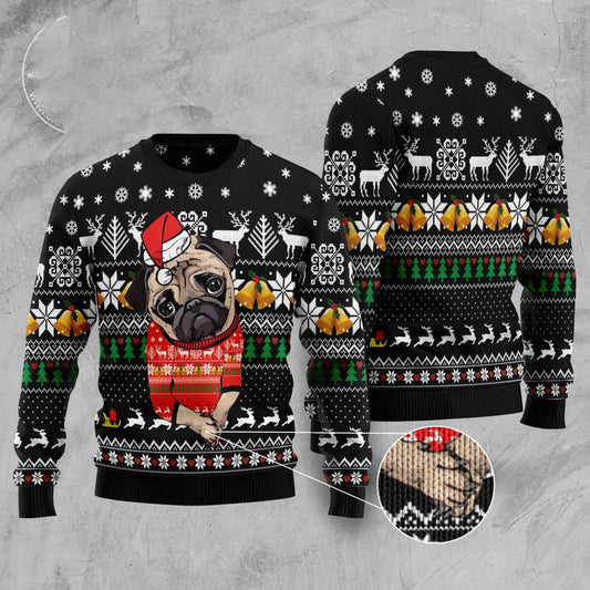 Dog Xmas Sweater, Lovely Pug Ugly Christmas Sweater, Funny Xmas Sweater