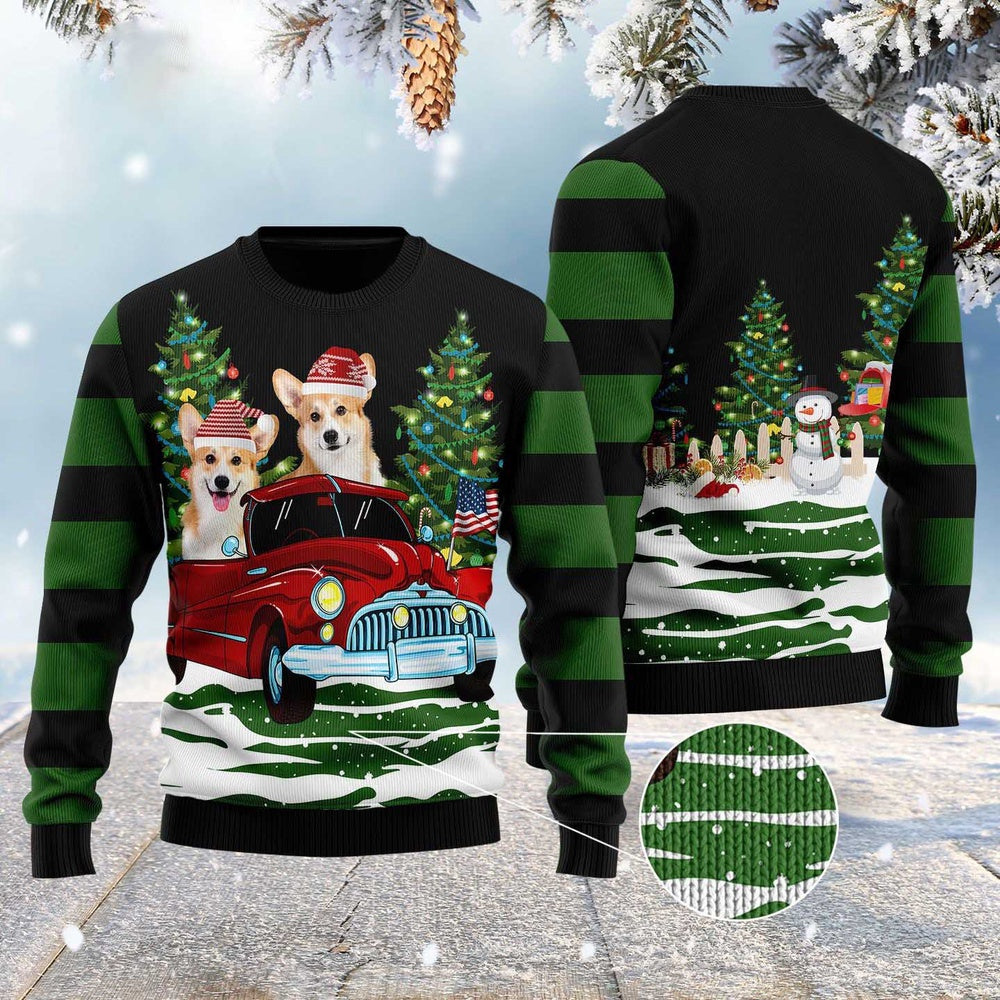 Dog Xmas Sweater, Merry Christmas Pembroke Welsh Corgi Ugly Christmas Sweater, Funny Xmas Sweater