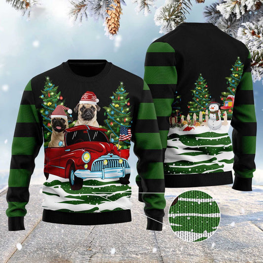 Dog Xmas Sweater, Merry Christmas Pug Ugly Christmas Sweater, Funny Xmas Sweater