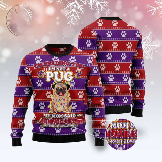 Dog Xmas Sweater, Pug Baby Christmas Ugly Christmas Sweater, Funny Xmas Sweater