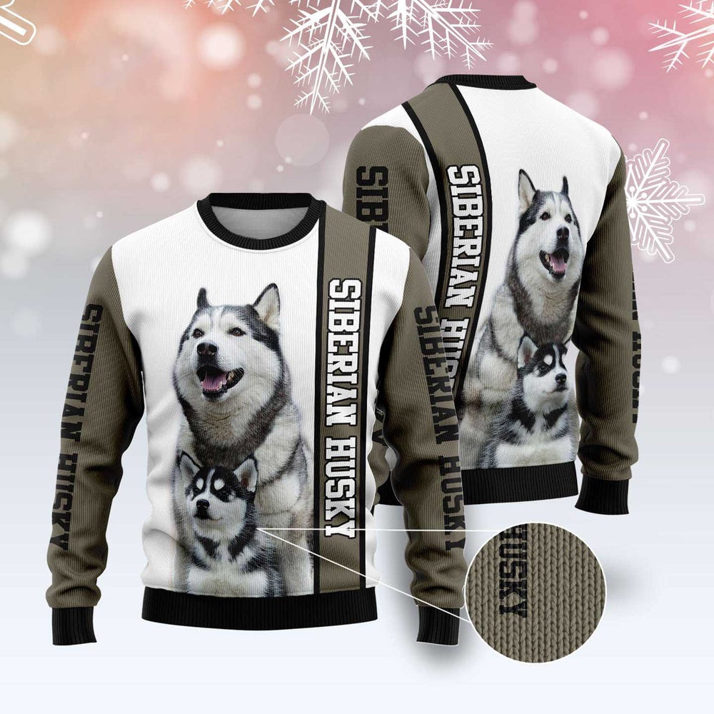 Dog Xmas Sweater, Rescued Siberian Husky Ugly Christmas Sweater, Funny Xmas Sweater