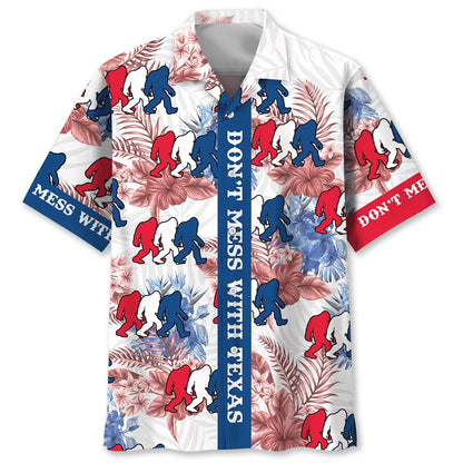Don'T Mess With Texas Bigfoot Hawaiian Shirt, Funny Hawaiian Shirt, Cool Hawaiian Shirts, Best Hawaiian Shirts