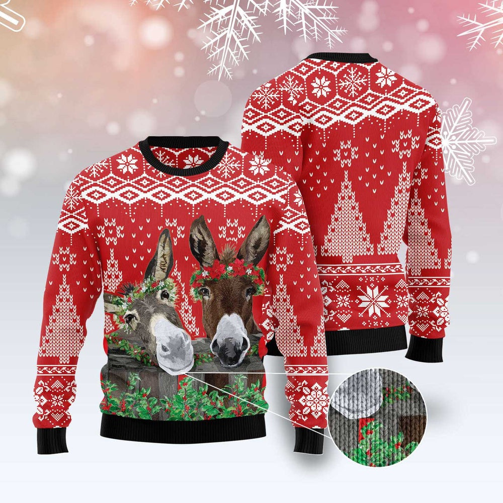 Donkey Buddies Christmas Ugly Christmas Sweater, Funny Xmas Sweater, Sweater Xmas