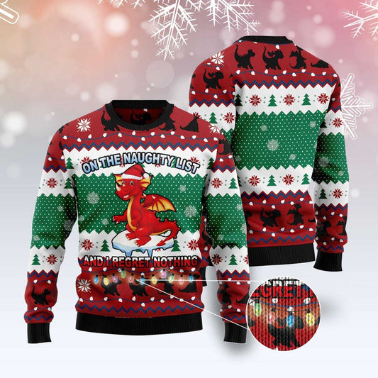 Dragon Christmas List Ugly Christmas Sweater, Funny Xmas Sweater, Sweater Xmas