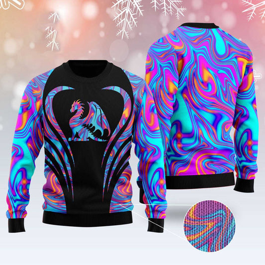 Dragon Color Ugly Christmas Sweater, Funny Xmas Sweater, Sweater Xmas