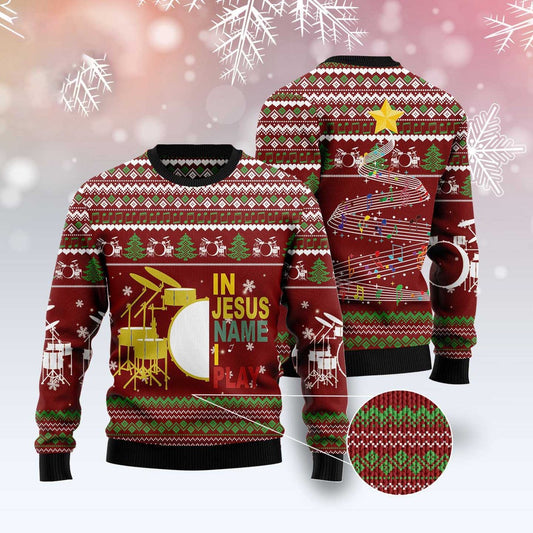 Drum I Play Ugly Christmas Sweater, Funny Xmas Sweater, Sweater Xmas