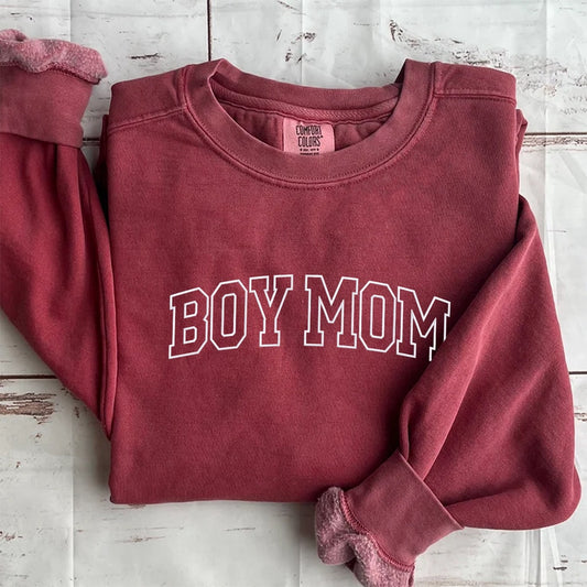 Eembroidered Custom Sweatshirts, Embroidered Boy Mom Sweatshirt, Christmas Gift