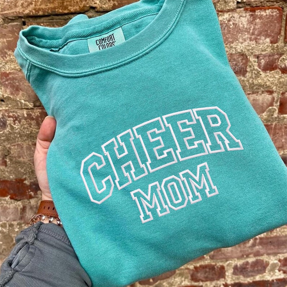 Eembroidered Custom Sweatshirts, Embroidered Cheer Mom Sweatshirt, Christmas Gift