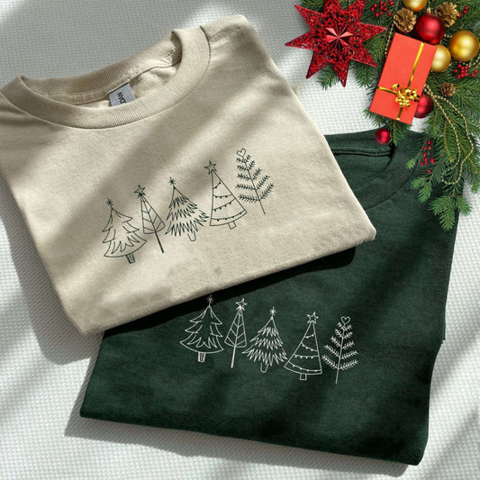 Eembroidered Custom Sweatshirts, Embroidered Christmas Tree Sweatshirt, Farm Fresh Shirt, Christmas Gift For Mom, Christmas Gift