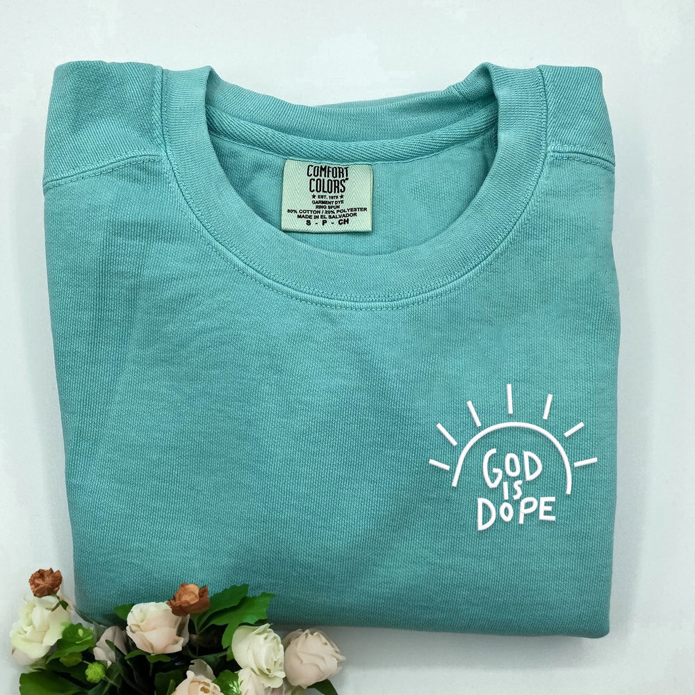 Eembroidered Custom Sweatshirts, Embroidered God Is Dope Sweatshirt, Christmas Gift
